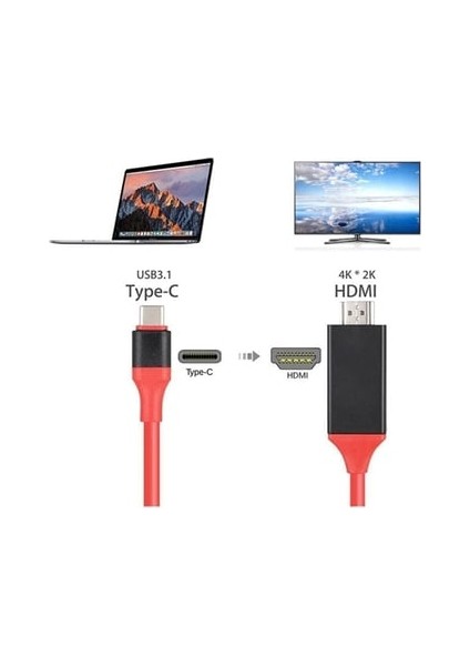 AN2260 Type-C To HDMI Ios Android Tablet Pc Telefon Tv Usb-C 4K HDMI Görüntü ve Ses Aktarım Kablosu indirimleri