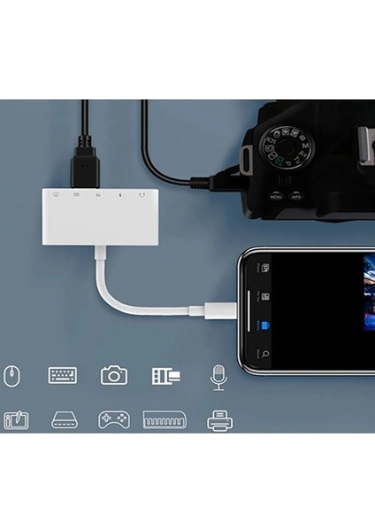 Apple iPad 5'i 1 Arada Lightning To USB Tf Okuyucu, Lightning To USB Lightning Kamera Adaptörü 3.5mm modelleri