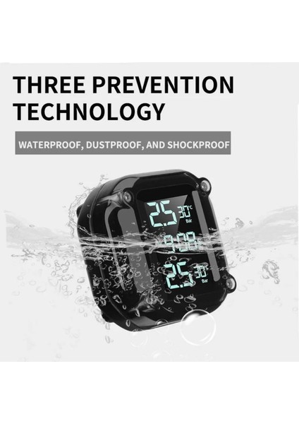 Motosiklet Tpms Lastik Basınç Sensörü ve Monitörü Dijital Kablosuz Şarjlı Lastik Basınç Dedektörü fiyatları