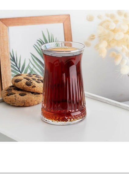 Elegance Desenli Cam Çay Bardağı Seti 150 ml 6'lı ROYALEKS-81310