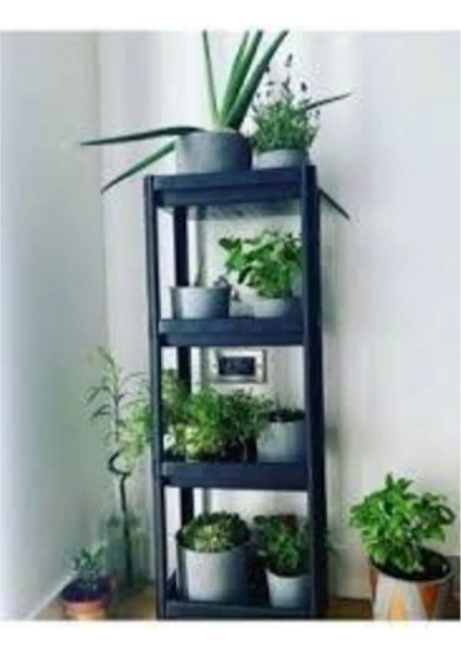 Shelf Unit Raf Ünitesi Siyah Renk 4 Katlı ROYALEKS-81414 fiyatları