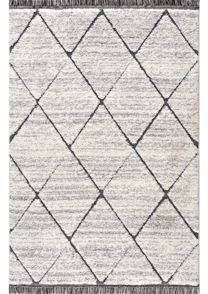 Bukleli Yumuşak Shaggy Avelia Serisi Saçaklı Krem Anthrazit Salon Oturma Odası Halısı fiyatları