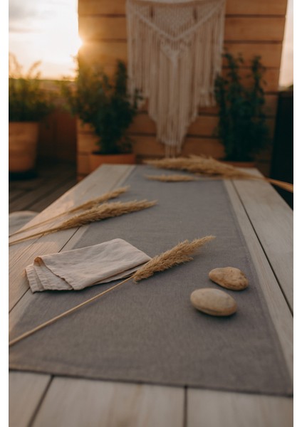 Gri Şık Masa Runnerı 50X150 cm – Modern ve Zarif Masa Örtüsü Runner modelleri