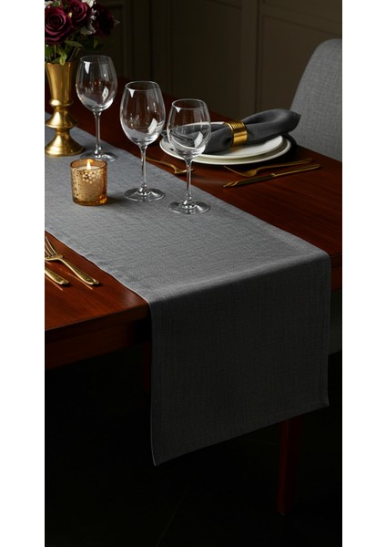 Gri Şık Masa Runnerı 50X150 cm – Modern ve Zarif Masa Örtüsü Runner indirimleri