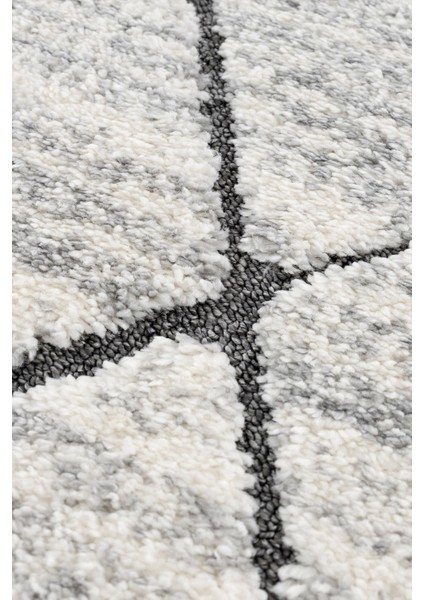 Bukleli Yumuşak Shaggy Avelia Serisi Saçaklı Krem Anthrazit Salon Oturma Odası Halısı indirimleri