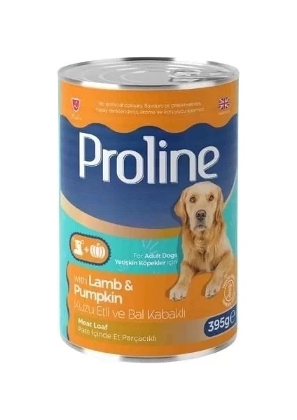 Proline Pate Içinde Et Parçacıklı Kuzu Etli ve Bal Kabaklı Yetişkin Konserve Köpek Maması 395 gr