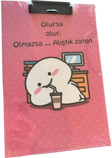 1 Adet Karikatürlü Mandallı Dosya – A4 Renkli Kapak, Okul & Ofis (Karışık Gönderilir)