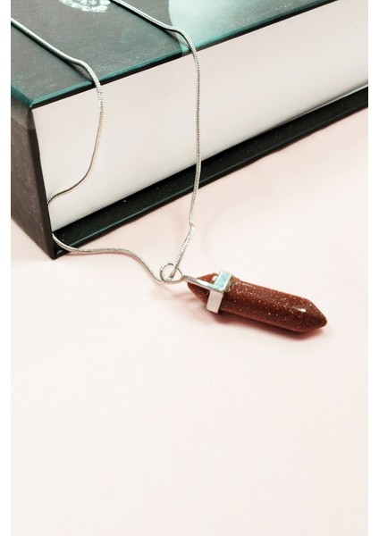 Yıldız Taşı Doğal Taşı Zincirli El Yapımı Tasarımlı Kolye Uç: 3,5 cm Zincir: 20 cm Kutulu modelleri