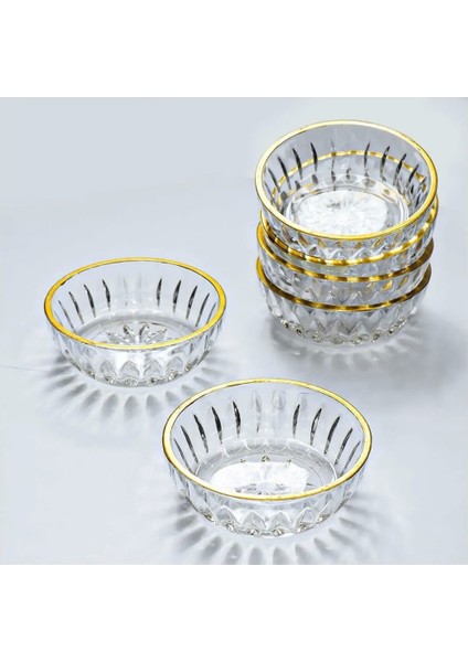Elif Altın Yaldızlı 6 Parça Cam Lokumluk ROYALEKS-81084 fiyatları