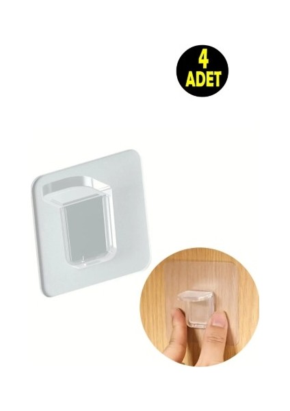 4 Adet Kendinden Yapışkanlı Dolap Gardırop Büfe Kitaplık Raf Tutucu Destekleyicisi