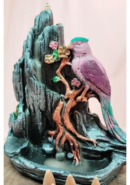 Buyuk Boy Kuş Figürlü Biblo Model Geri Akış Şelale Tütsülük 5 Adet Koni Hediye indirimleri