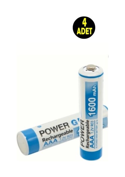 4 ADET 1600 Mah Nimh Aaa Şarj Edilebilir 1.2 Volt Standart Ince Kalem Pili (Şarjlı Kumanda Pili)