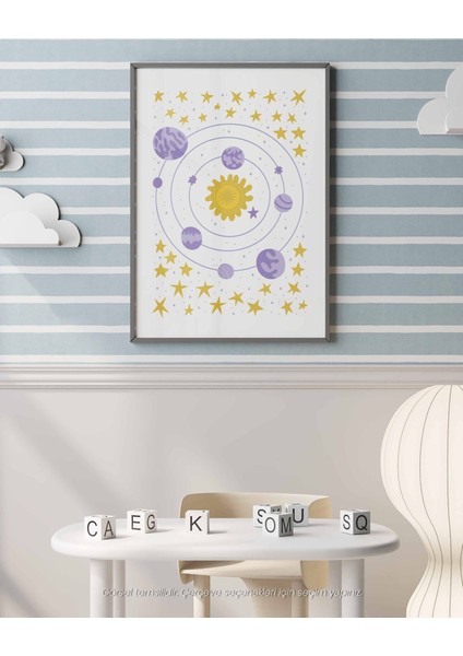 Güneş Sistemi - Çocuk Odası Için Eğitici Modern Poster modelleri