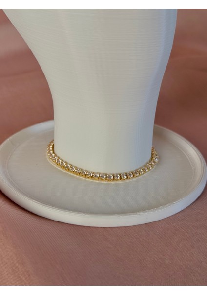 Ince Su Yolu Bileklik Gold/altın Renk Çelik Kaplama