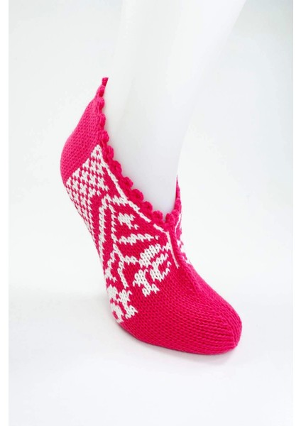 El Örgüsü Kışlık Şık Kadın Yün Patik D11