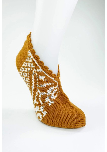 El Örgüsü Kışlık Şık Kadın Yün Patik D12