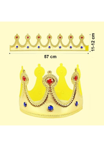 Altın Renk Eva Malzemeden Imal Çocuk Kral Tacı 57 cm modelleri