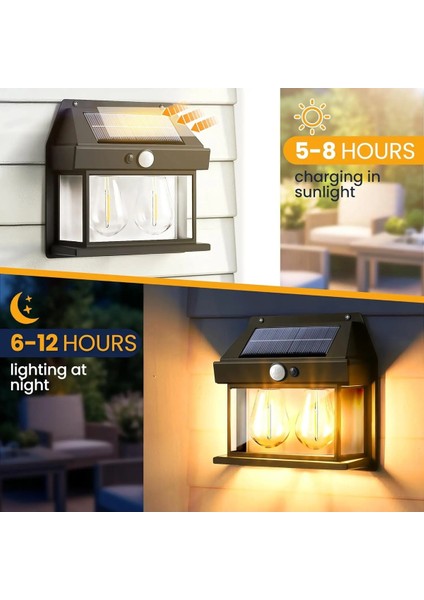 2024 Model Siyah Suya Dayanıklı Hareket Sensörlü Güneş Enerjili Dış Mekan Lambası fiyatları