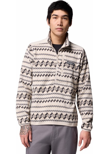 Sweater Weather Printed Yarım Fermuarlı Iı Erkek Polar Üst