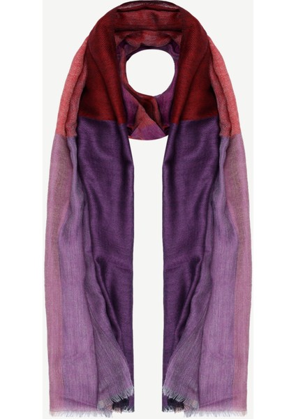 Renk Bloklu Yün Şal