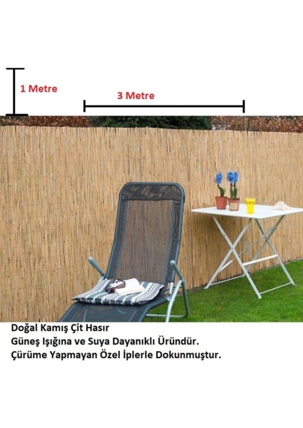 Haki Kamış Hasır, 1m x 3m, Doğal ve Dayanıklı Ürün