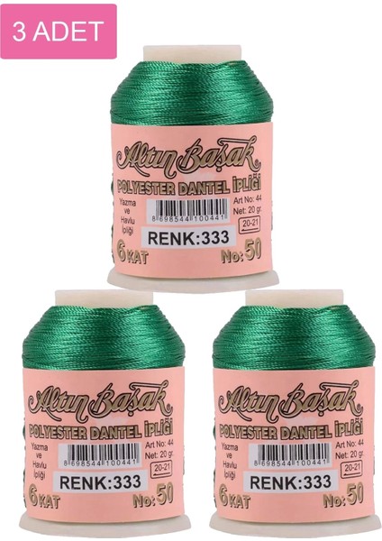 3 Adet Altınbaşak Oya ve Dantel Ipi 20 gr - Royaleks - No: 333