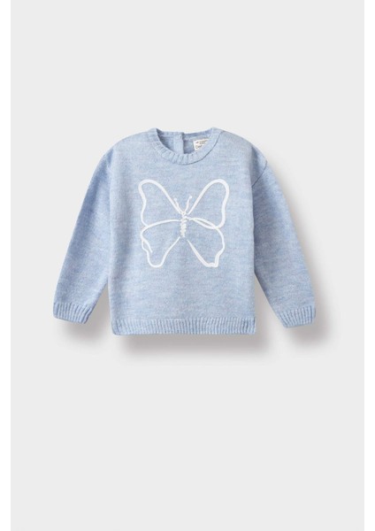 Kız Bebek Bisiklet Yaka Triko Kazak F2589A525WN