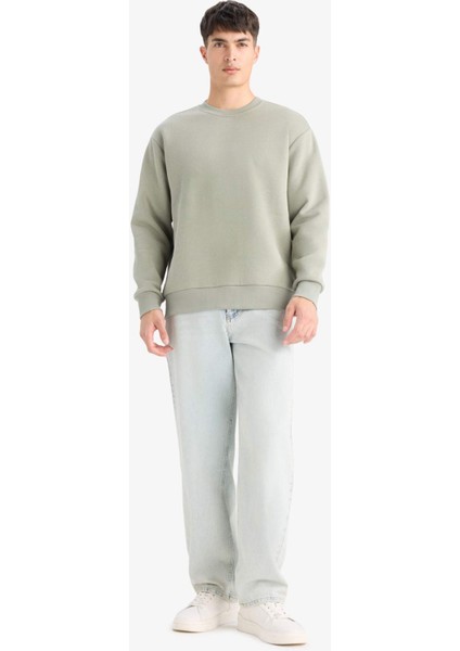 Relax Fit Bisiklet Yaka Kalın İçi Yumuşak Tüylü Basic Düz Sweatshirt T5139AZ25AU fiyatları