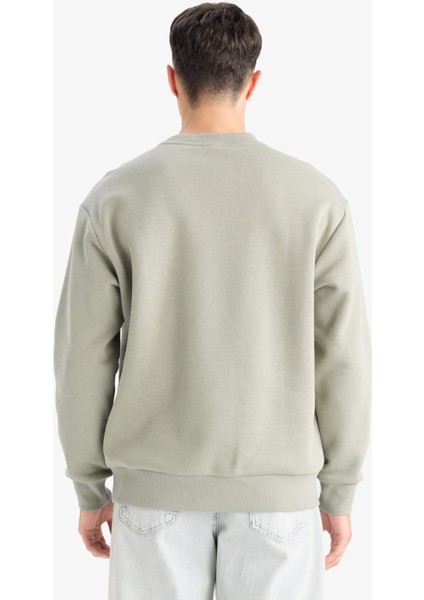 Relax Fit Bisiklet Yaka Kalın İçi Yumuşak Tüylü Basic Düz Sweatshirt T5139AZ25AU
