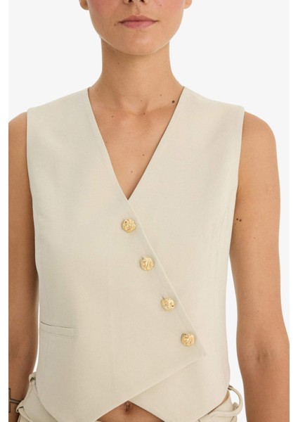 Asimetrik V Yaka Tensel Yelek D4568AX25AU indirimleri