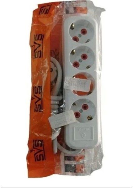 4'lü Topraklı Grup Priz 2 Metre Kablolu Royaleks-Ast 402