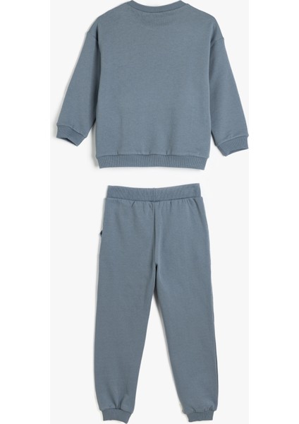 Uzun Kollu Bisiklet Yaka Şardonlu Pamuklu Eşofman Takımı fiyatları