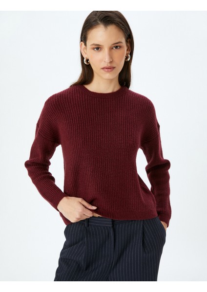 Uzun Kollu Bisiklet Yaka Basic Triko Kazak