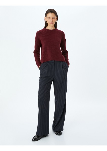 Uzun Kollu Bisiklet Yaka Basic Triko Kazak fiyatları