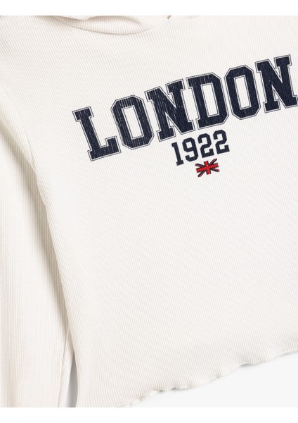 Kapşonlu Sweatshirt Şehir Baskılı Pamuklu modelleri