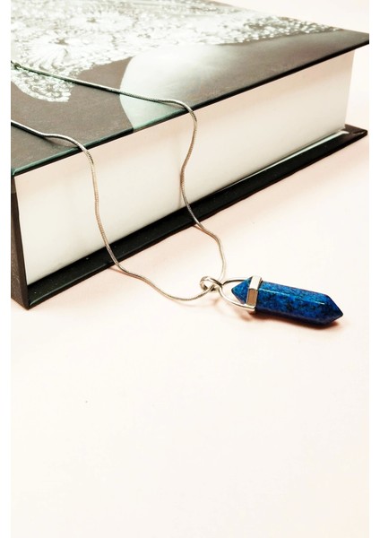 Labradorit Doğal Taşı Zincirli El Yapımı Tasarımlı Kolye Uç: 3,5 cm Zincir: 20 cm Kutulu modelleri