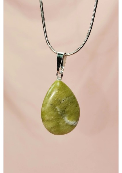 Akuamarin Doğal Taşı Zincirli El Yapımı Kolye Uç: 3 cm Zincir: 20 cm Kutulu modelleri