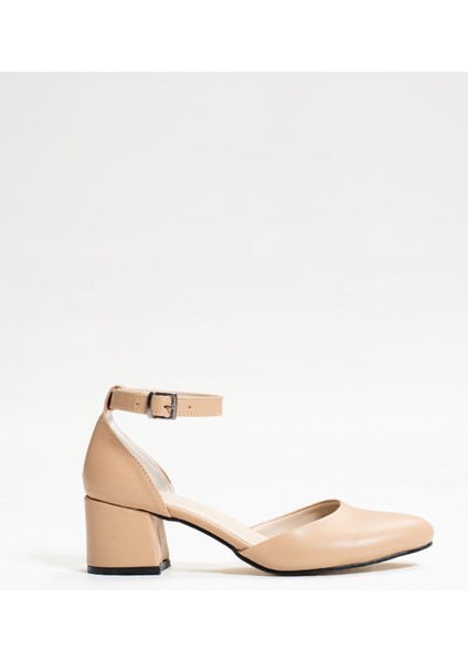 Günlük Kadın Bilekten Bağlı Önü Kapalı Kalın Topuklu Oval Sivri Burun Abiye Ayakkabı 243 fırsatları
