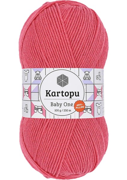 1 Adet Baby One Tüylenmeyen El Örgü Ipi Yünü Pembe K254