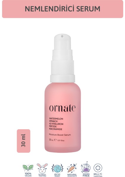 Yoğun Nemlendirici, Onarıcı, Leke Karşıtı Cilt Bakım Serumu Niacinamide, Peptide 30 ml