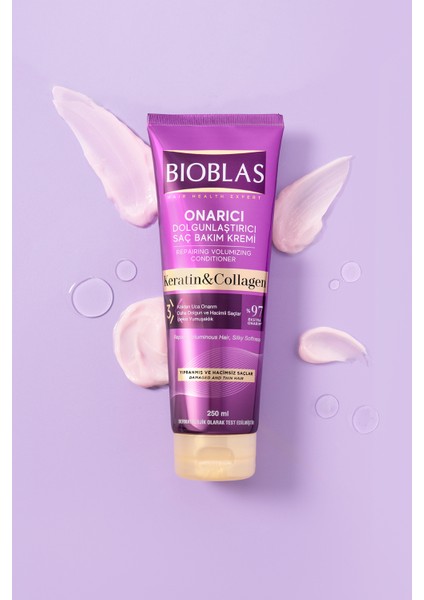Sülfatsız Saç Bakım Kremi 250 ml Keratin ve Kolajen İçerikli İnce Telli Saçlara Hacim ve Dökülme Karşıtı fırsatları
