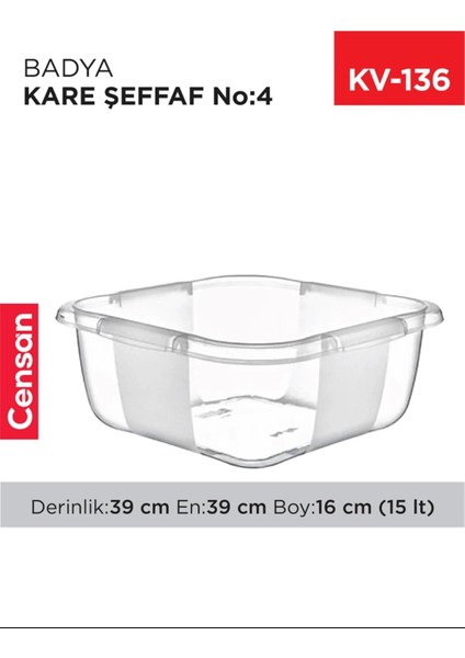 Kare Şeffaf Badya 1 Adet 4 No ROYALEKS-E167