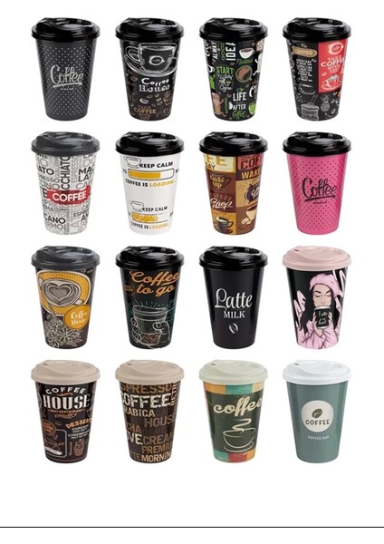 Renkli Kahve Bardağı 1 Adet 500 Ml. ROYALEKS-57062