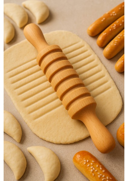 Çocuklara Özel 5’li Ahşap Merdane Seti – Minik Şefler Oyun ve Mutfak Eğlencesi Oyun Hamurları Için modelleri