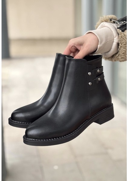 Siari Siyah Cilt Topuklu Bot indirimleri