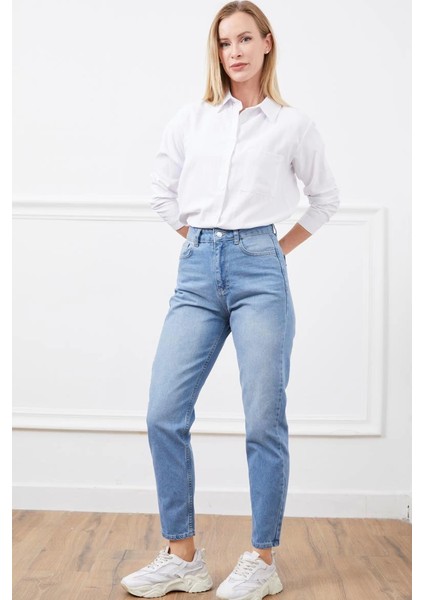 Yüksek Bel Mom Jean Pantolon modelleri