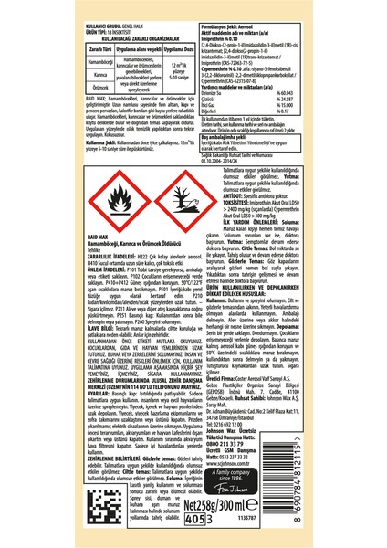 Max Hamam Böceği Spreyi 300 ml - Kokusuz, Ev ve Bahçe İçin Etkili Zararlı Kontrol Ürünü modelleri