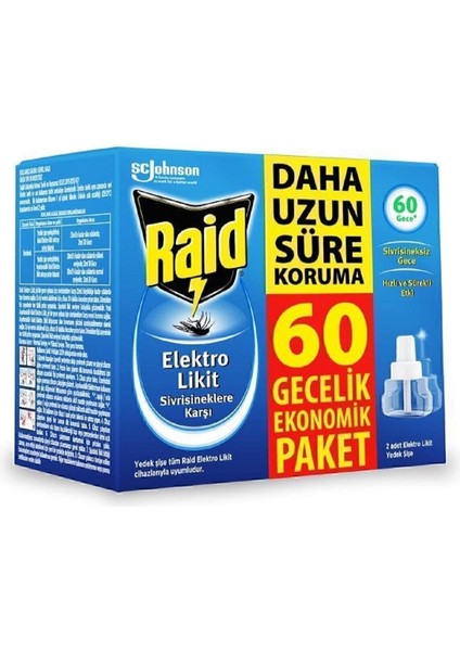 Elektrolikit Sivrisinek Kovucu 42 ml 60 Gece Etkili Açık Kapı Pencerelerde Uzun Süreli Koruma