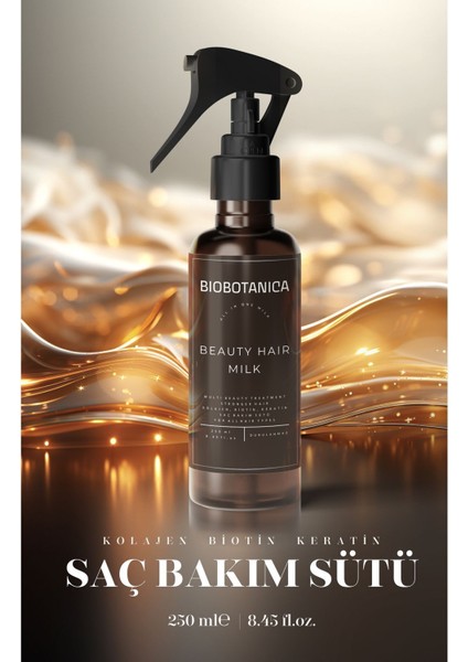 Durulanmayan Saç Bakım Sütü 250 ml Keratin Kolajen Biotin Hacim ve Dolaşık Açıcı Günlük Kullanım fırsatları