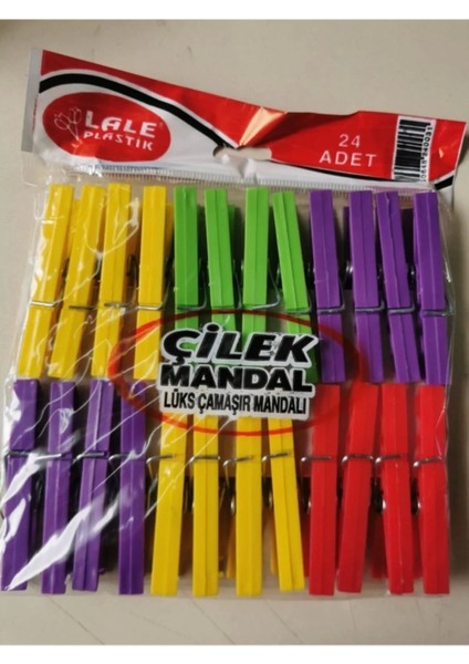 24 Plastik Çilek Mandal ROYALEKS-L003